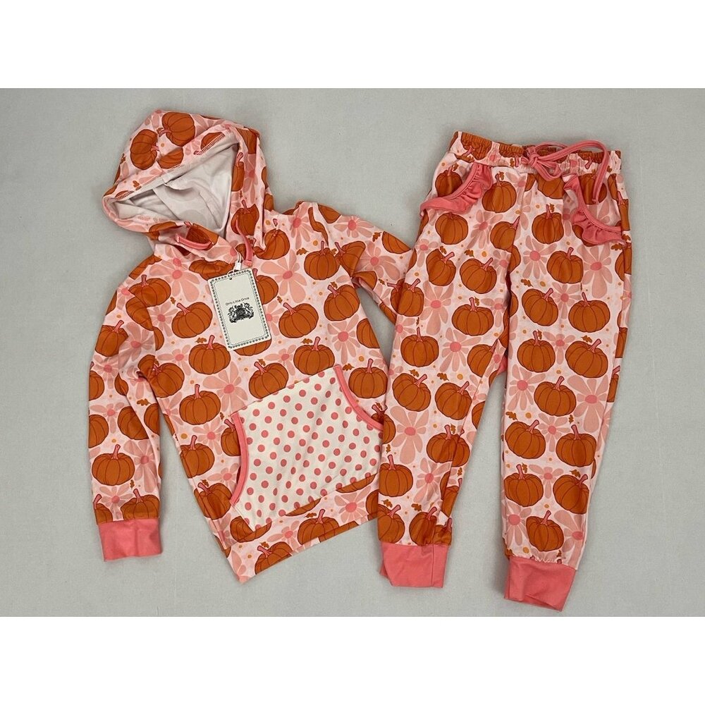Only Little Once Girl's 2/3 Pumpkin Hoodie & Jogger Pant Set NWT